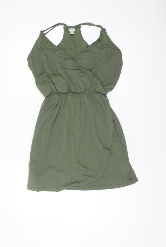 Guess Women's Green V-Neck Dress Size 10