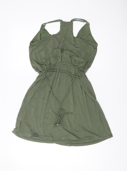 Guess Women's Green V-Neck Dress Size 10