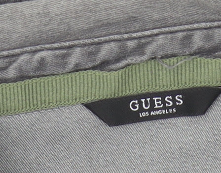 Guess Boys Grey Casual Logo Denim Shirt, Size 7 Years