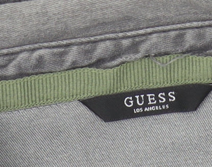 Guess Boys Grey Casual Logo Denim Shirt, Size 7 Years