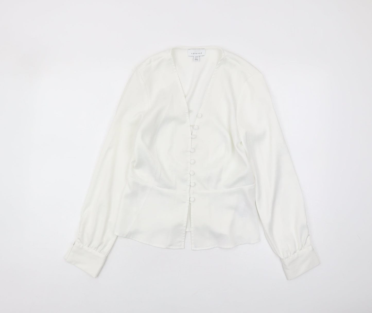 Womens UK Size 10 Topshop White  Blouse