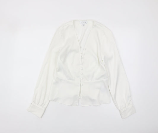 Womens UK Size 10 Topshop White  Blouse