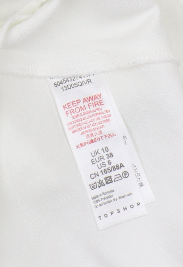 Womens UK Size 10 Topshop White  Blouse