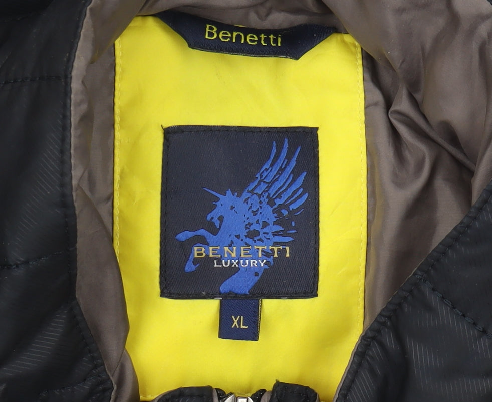 Mens UK Size XL Benetti Blue Puffer Jacket
