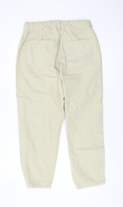 H&M Women's Beige Jeans, Size 14, 5-Pocket Design