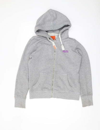 Superdry Women's Grey Hoodie, L, Full Zip Comfort