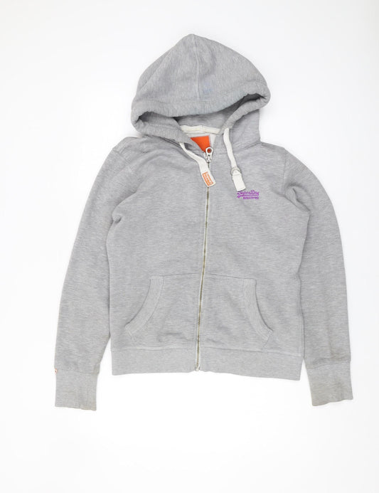 Superdry Women's Grey Hoodie, L, Full Zip Comfort