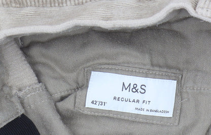 Marks and Spencer Beige Men's Corduroy Trousers 42