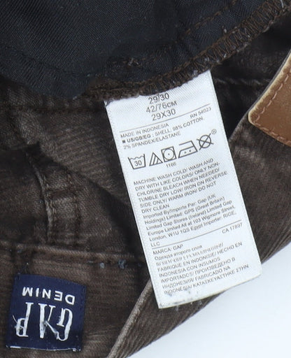 GAP Men's Brown Slim Corduroy Trousers, Size 29