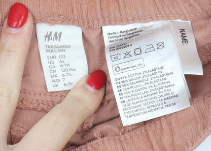 H&M Girls Pink Jegging Trousers Size 7 Years