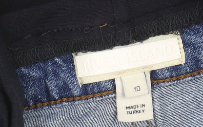 River Island Women's Blue Cut-Off Denim Shorts Size 10