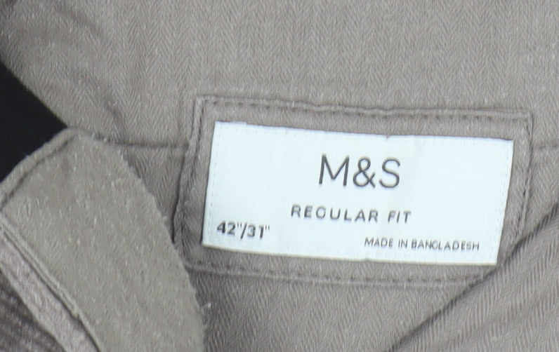 Marks and Spencer Men's Brown Corduroy Trousers 42/31