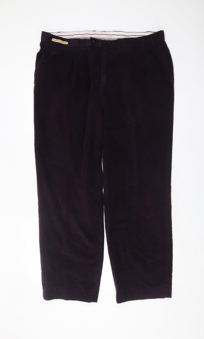 Marks and Spencer Men's Purple Corduroy Trousers