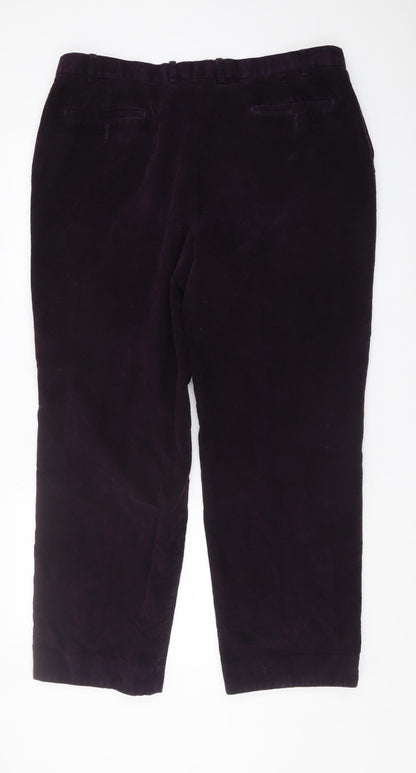 Marks and Spencer Men's Purple Corduroy Trousers