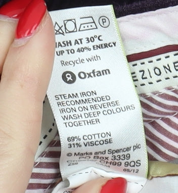 Marks and Spencer Men's Purple Corduroy Trousers