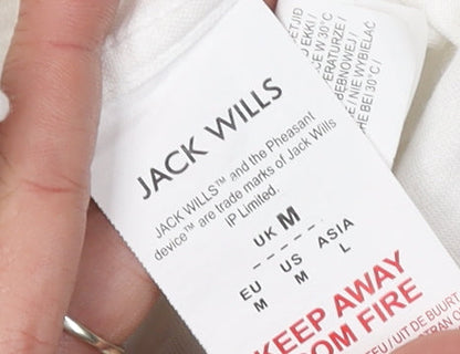 Jack Wills Men's White Shirt M Short Sleeve Casual