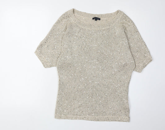 Womens UK Size M Tommy Hilfiger Beige Pullover Jumper