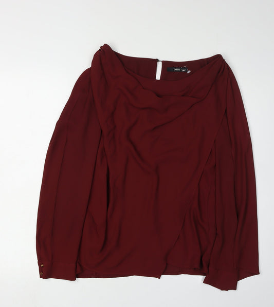 Womens UK Size 10 Oasis Red  Blouse