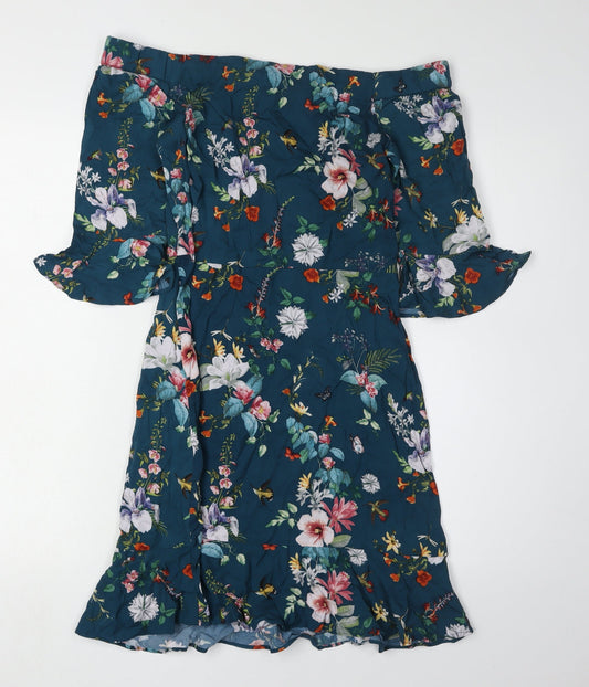 Oasis Women's Multicoloured Floral Dress Size 8