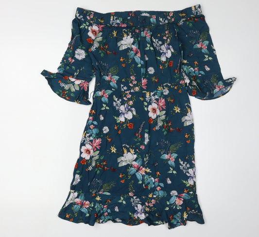 Oasis Women's Multicoloured Floral Dress Size 8