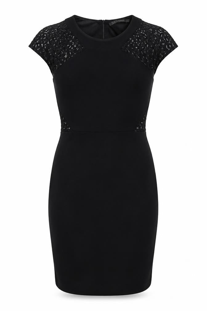 Zara Women's Black Lace Sheath Dress - M