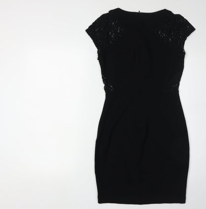 Zara Women's Black Lace Sheath Dress - M