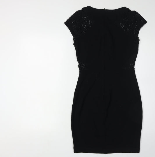 Zara Women's Black Lace Sheath Dress - M