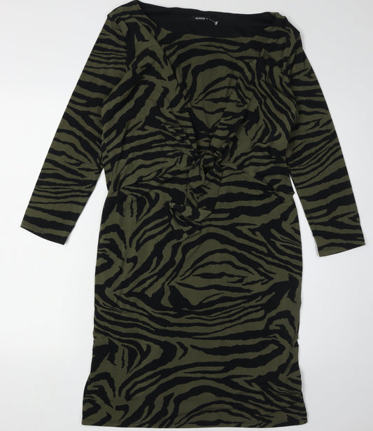 Roman Women's Green Animal Print Pencil Dress 14
