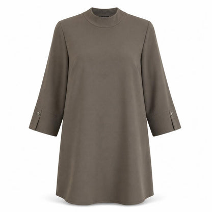 Zara Women's Brown 3/4 Sleeve Mock Neck Dress S
