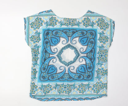 Damart Women's Blue Blouse - Size 14, Casual Spring