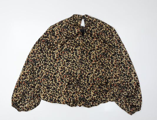 Blue Vanilla Women's Animal Print Blouse, M, Multicoloured