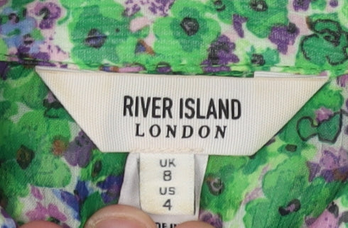Womens UK Size 8 River Island Green  Blouse