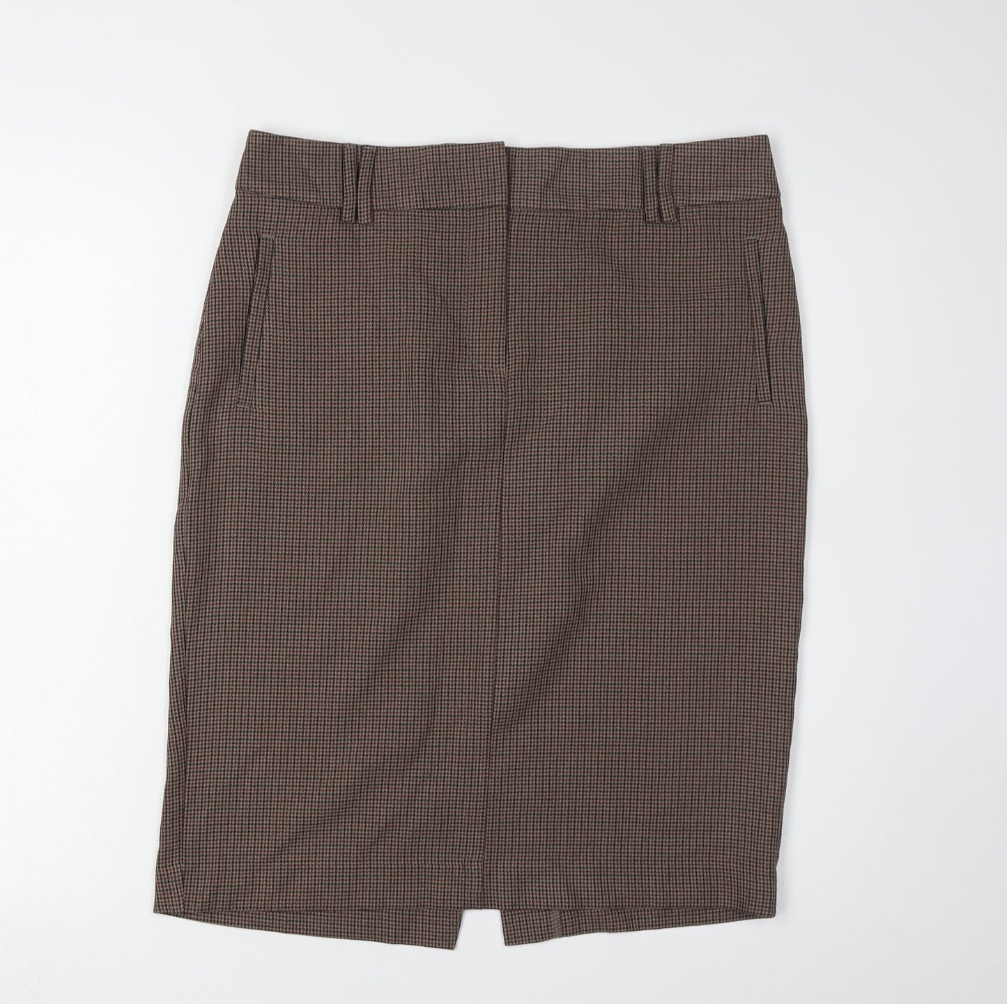 Marks and Spencer Women's Brown Geometric Pencil Skirt