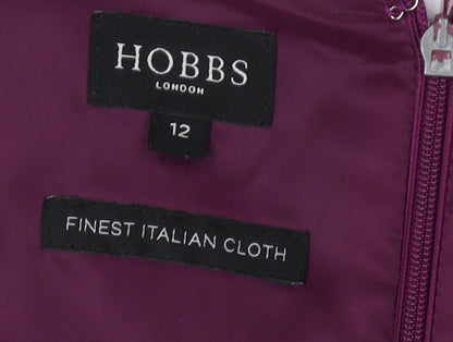 Hobbs Women's Purple Sheath Dress Size 12 V-Neck Classic