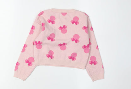 Primark Girls Pink Minnie Mouse Pullover Jumper 5-6 Years