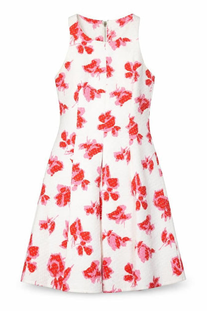 River Island Women's White Floral A-Line Dress Size 6