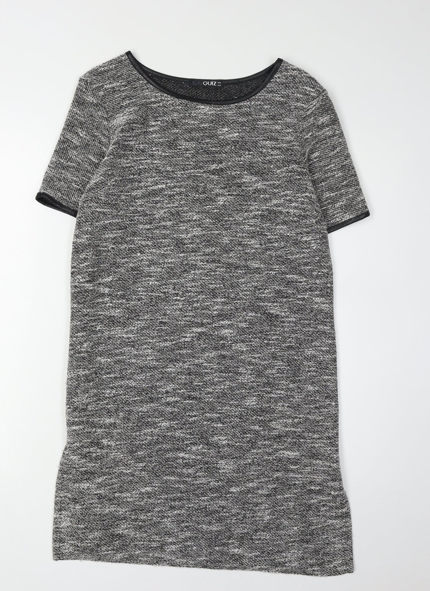 Quiz Women's Grey Shift Dress, Size 12, Short Sleeve