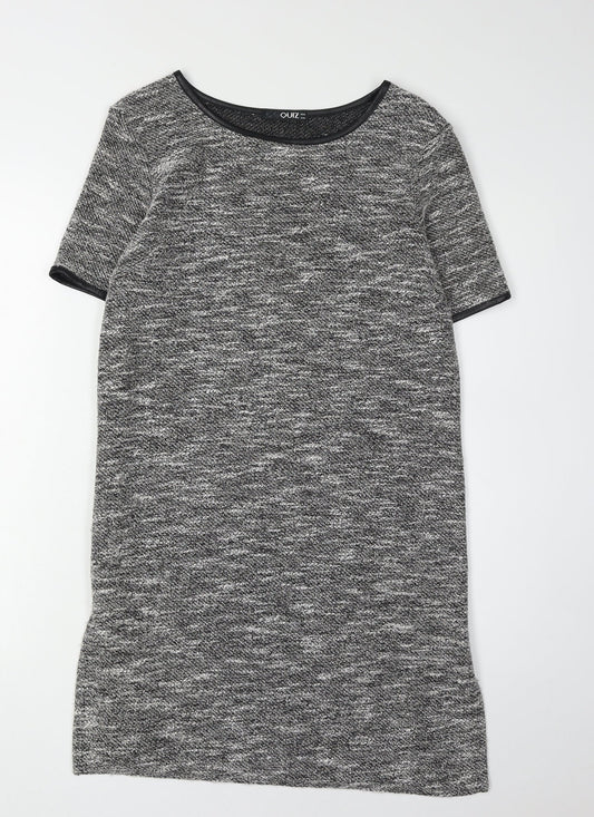Quiz Women's Grey Shift Dress, Size 12, Short Sleeve