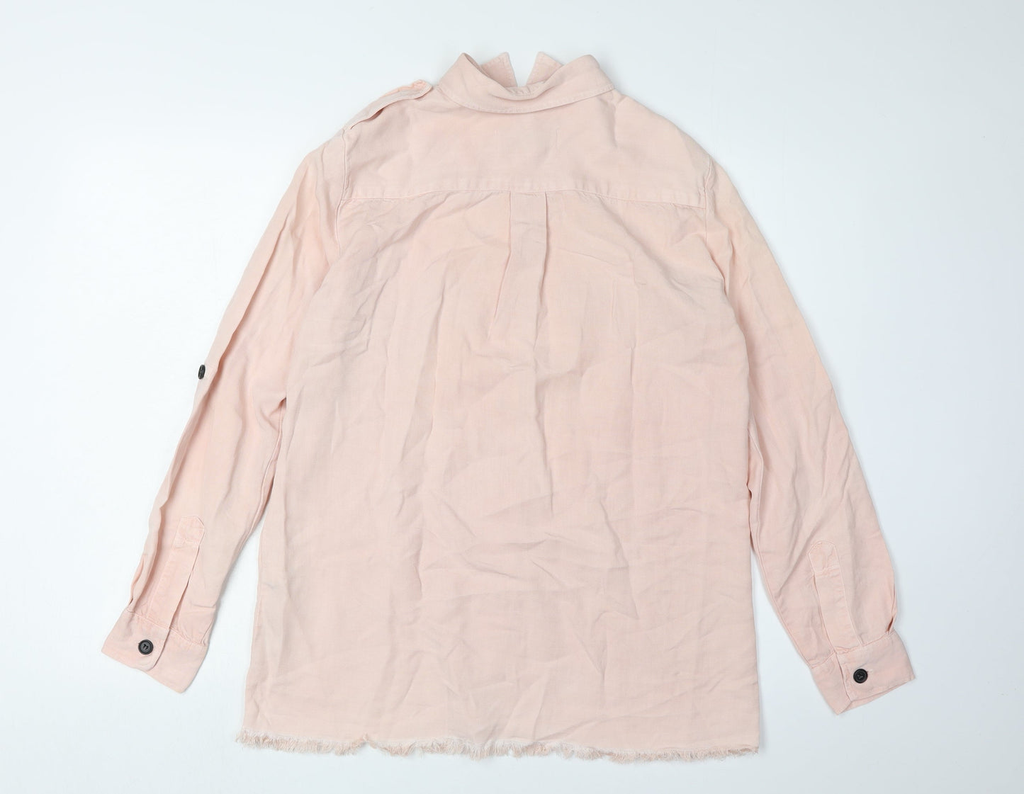 Zara Woman Pink Button-Up Shirt UK 8