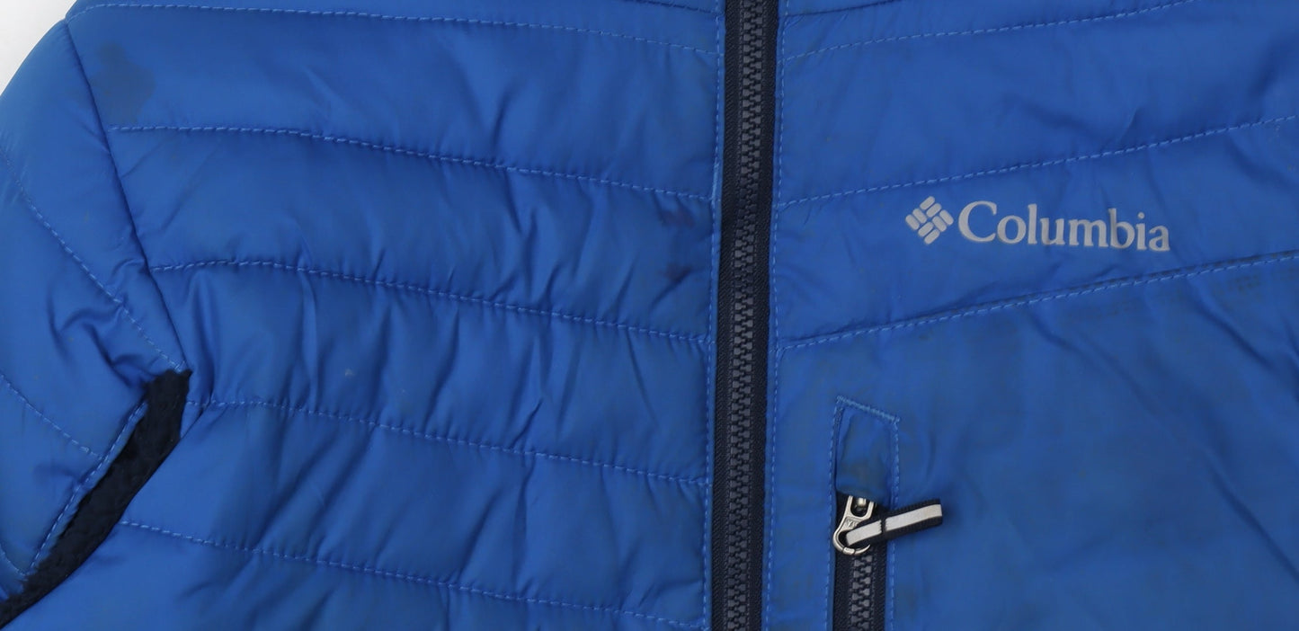 Columbia Boys Blue Hooded Puffer Jacket Size 7 - Winter Warm