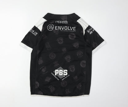 ISC Boys Black Rugby Jersey Short Sleeve Size 12