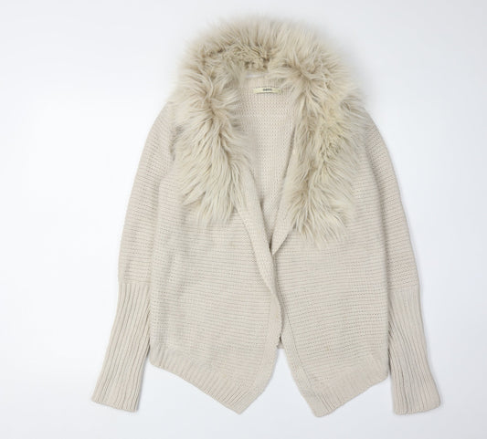 Womens UK Size S Oasis Beige Cardigan Jumper