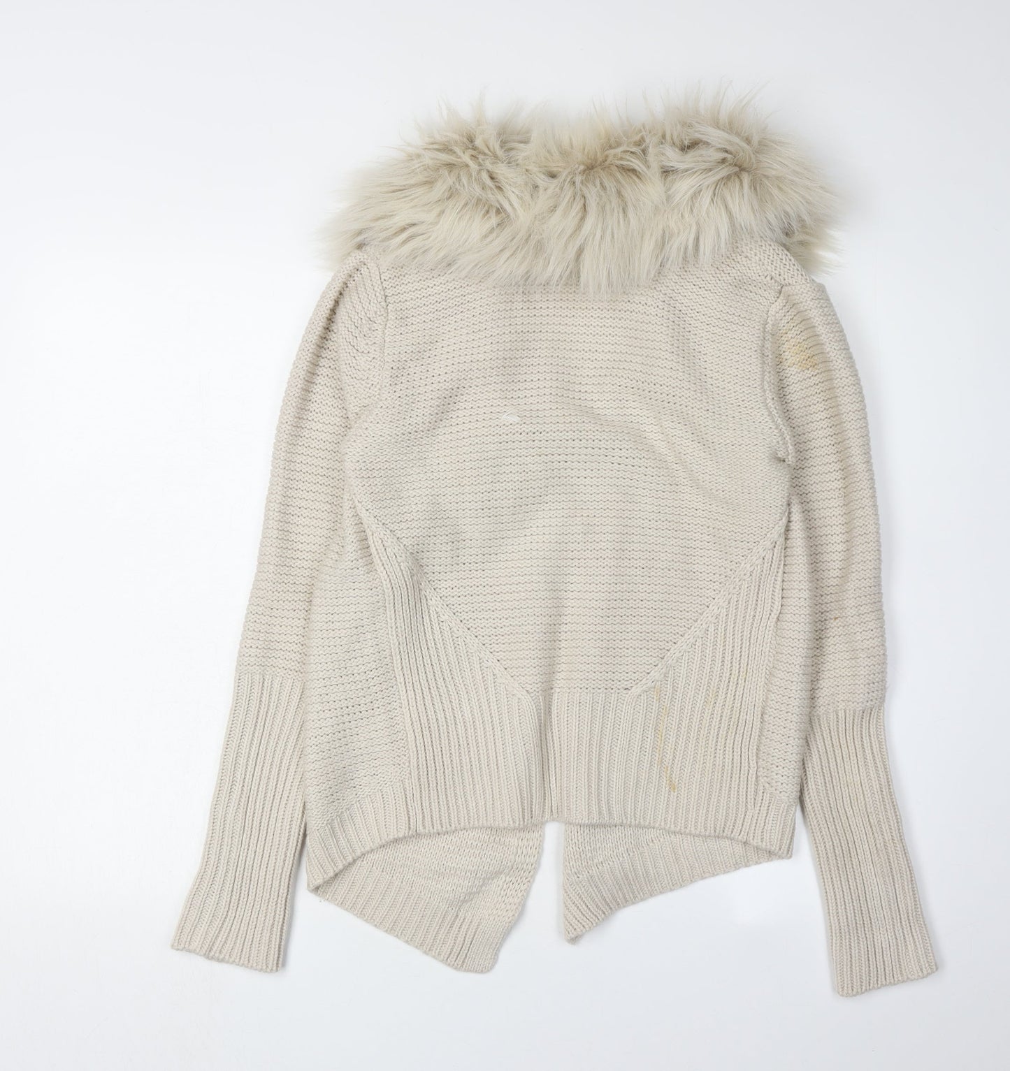 Womens UK Size S Oasis Beige Cardigan Jumper