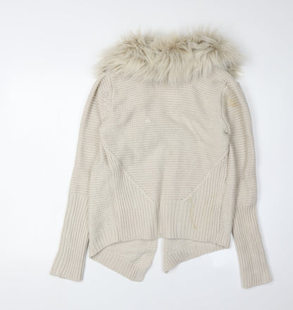 Womens UK Size S Oasis Beige Cardigan Jumper