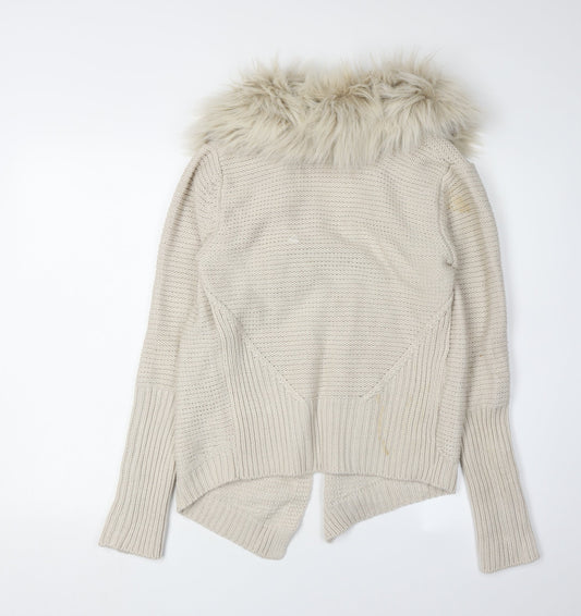 Womens UK Size S Oasis Beige Cardigan Jumper