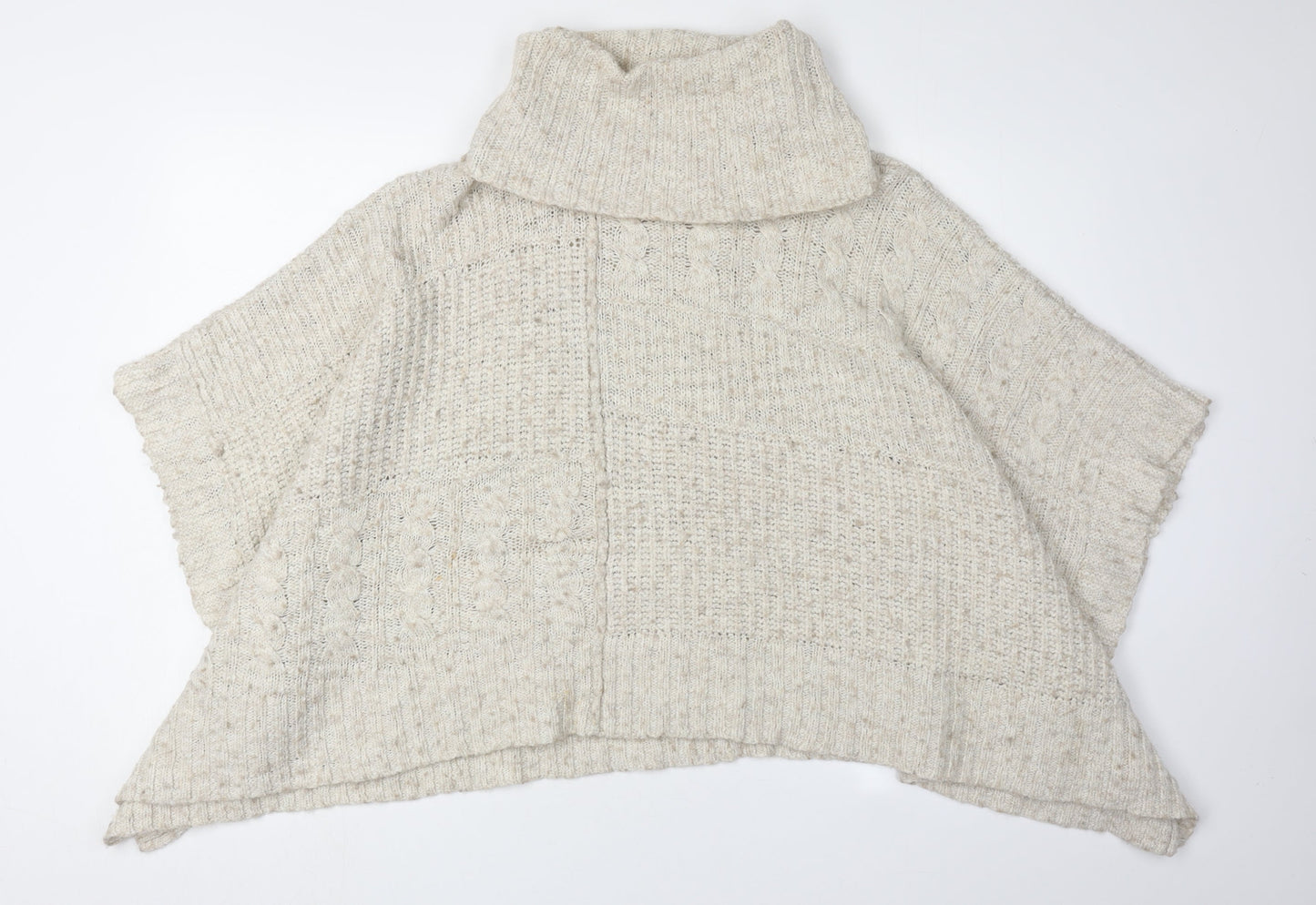 Abercrombie & Fitch Women's Beige Cable-Knit Cape XS