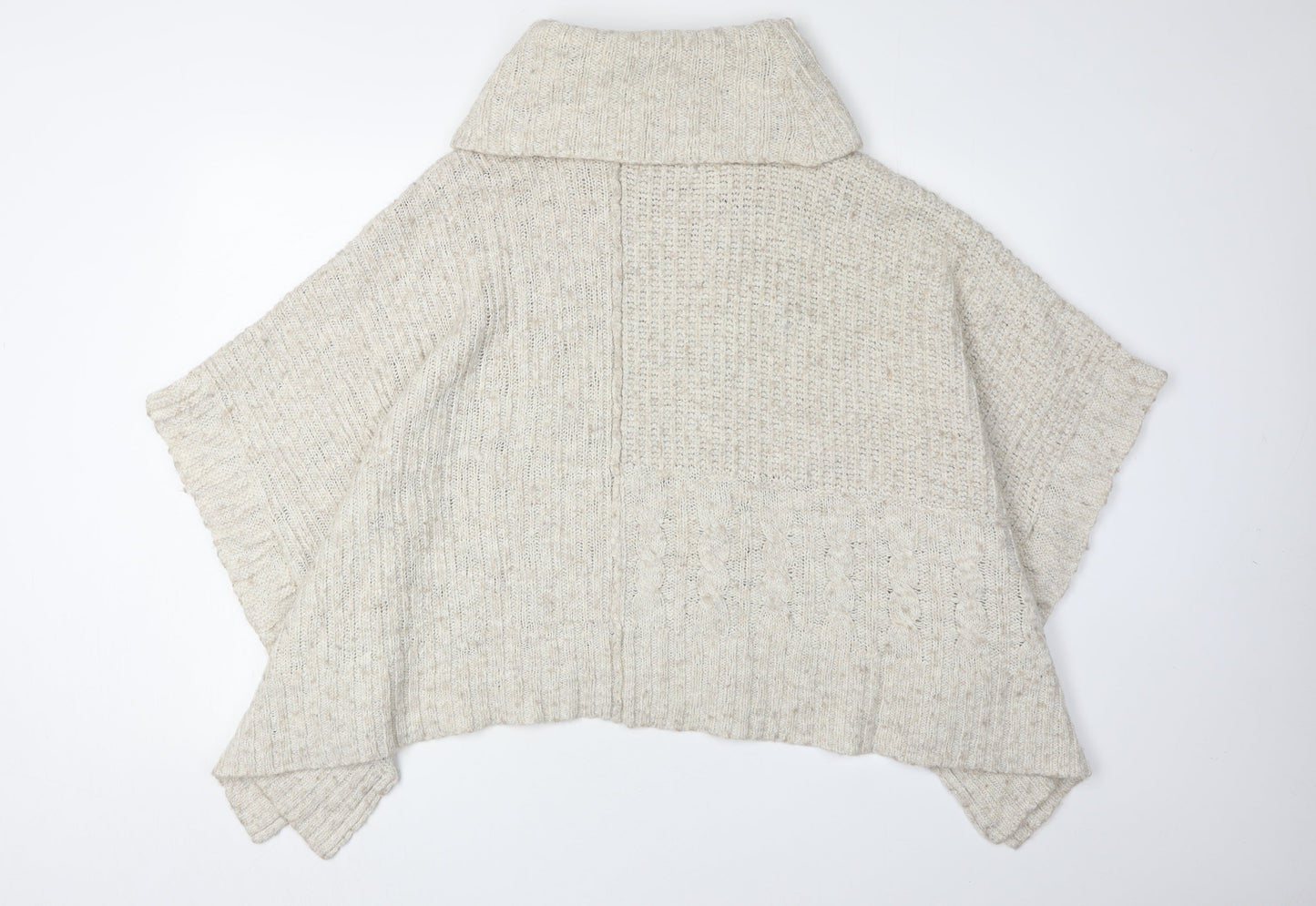Abercrombie & Fitch Women's Beige Cable-Knit Cape XS