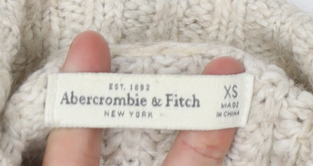 Abercrombie & Fitch Women's Beige Cable-Knit Cape XS