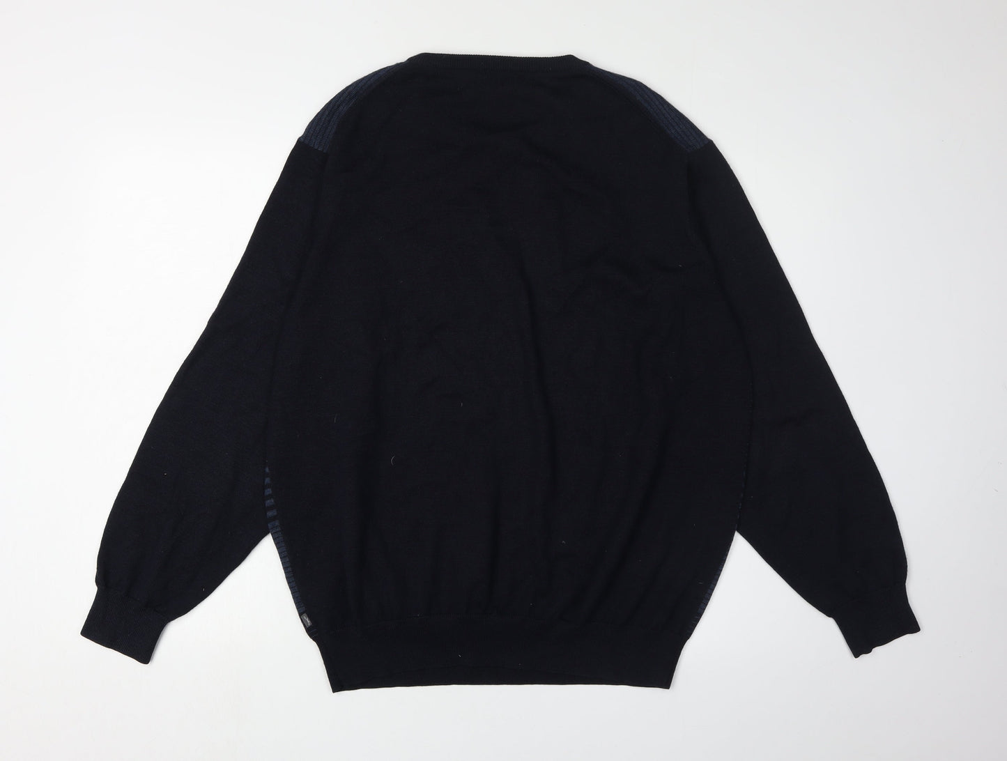 Wolsey Men's XL Black Crew Neck Striped Pullover Jumper