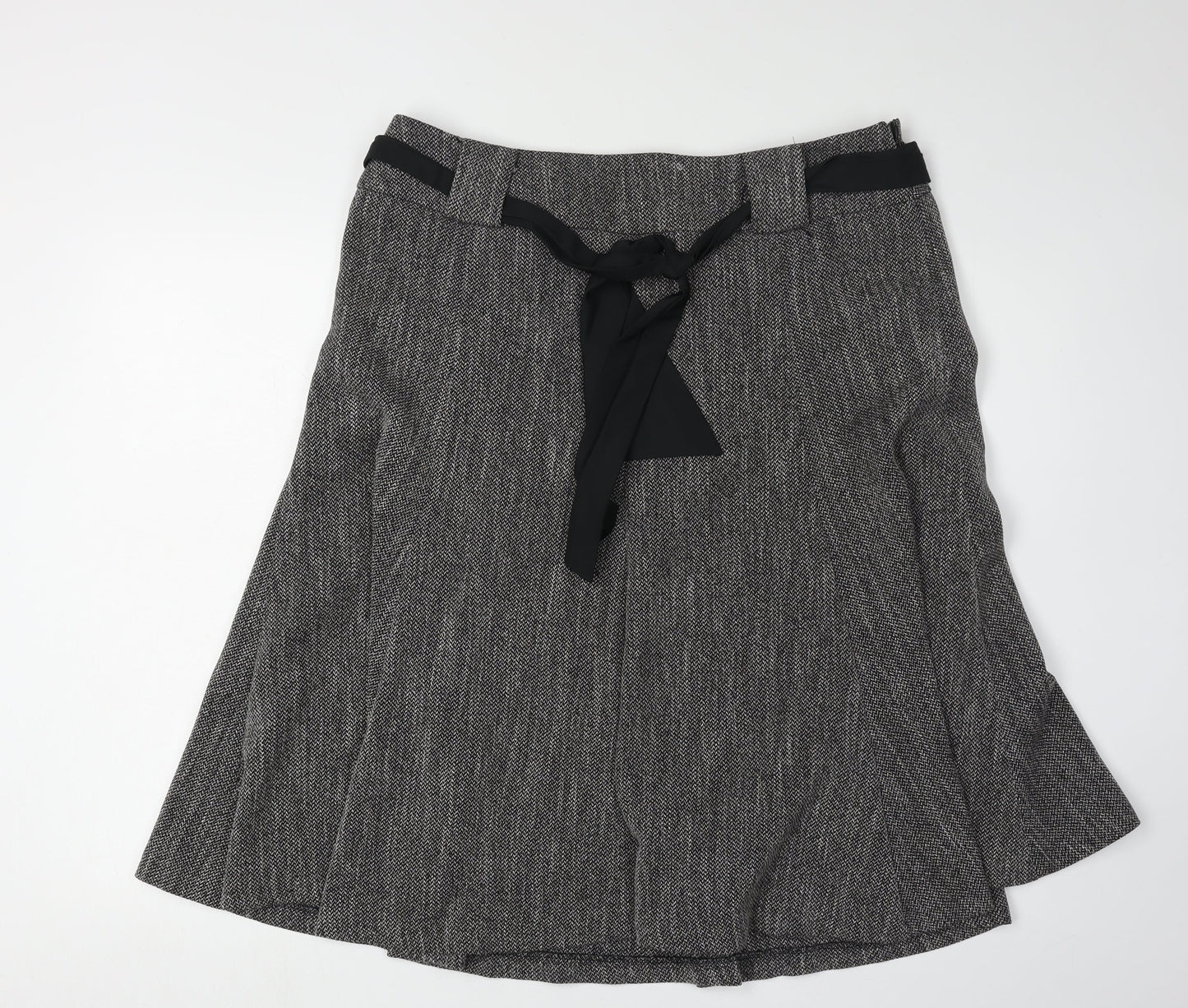 Klass Collection Women's Black Herringbone Skirt, Size 16